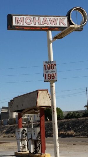 Faith And Good Courage visits Mohawk Gas Station in Oro Grande on Route 66