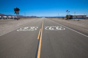 The Woman at Roy’s on Route 66 at Roy's Motel and Cafe in Amboy, California