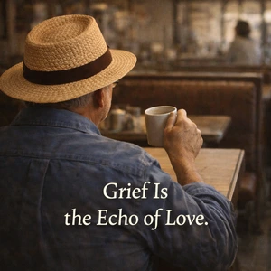 Grief Is the Echo of Love Route 66 diner reflection about loss and love